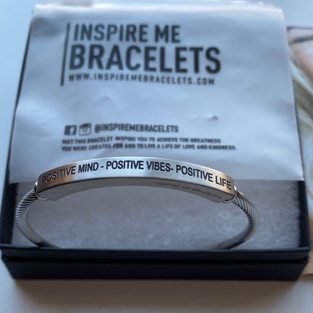 Silver Inspirational Bracelet with positive message. Brand new!!